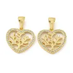 Brass Micro Pave Clear Cubic Zirconia Pendants