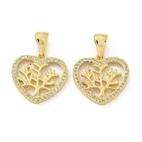 Brass Micro Pave Clear Cubic Zirconia Pendants