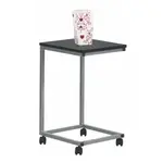 Příruční stolek, černá/kov stříbrná, manny