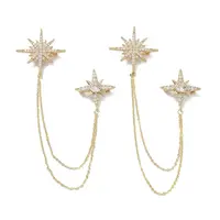 Star with Tassel Chain Brooch Pin