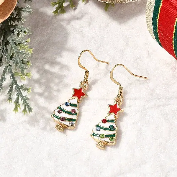 Alloy Enamel Dangle Earrings