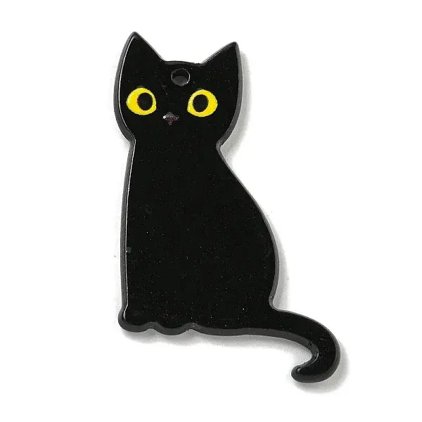 Halloween Black Cat Acrylic Pendants