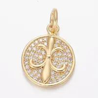 Brass Micro Pave Cubic Zirconia Pendants