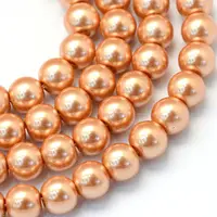Baking Painted Glass Pearl Round Bead Strands