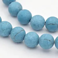 Synthetic Turquoise Round Beads Strands