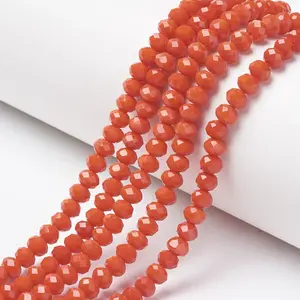 Opaque Solid Color Glass Beads Strands