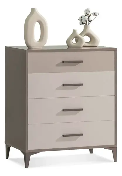 Zásuvková komoda renda - šedá/hnědá/béžová