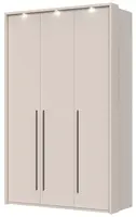 Třídveřová šatní skříň s led osvětlením baptiste - béžová