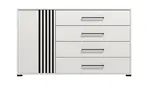 Široká komoda plume - bílá/černá