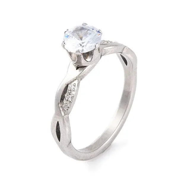 304 Stainless Steel Diamond Finger Ring for Women