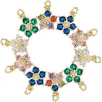 10Pcs Brass Clear Cubic Zirconia Pendants