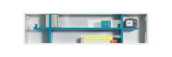 Závěsná police moli 15 - bílý lux/tyrkys