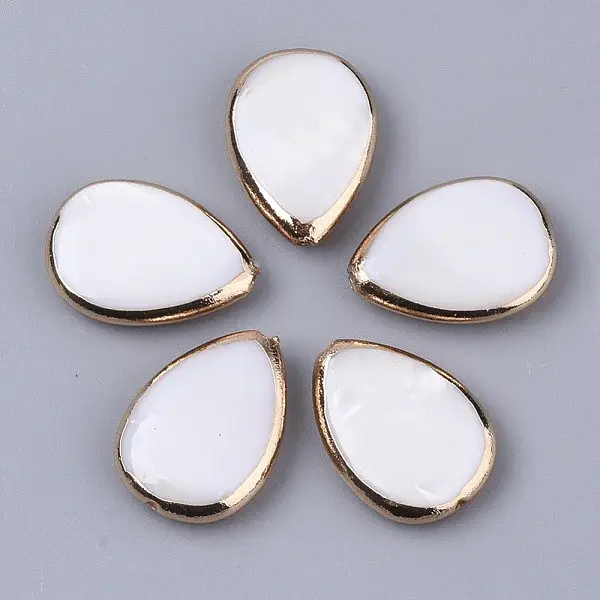 Edge Golden Plated Freshwater Shell Beads