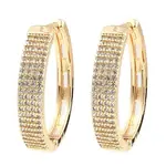 Brass Cubic Zirconia Hoop Earrings