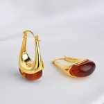 Brass Resin Hoop Earrings