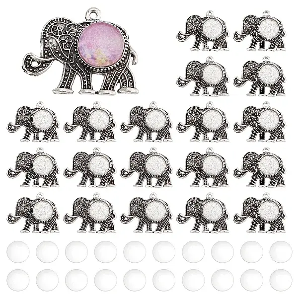 DIY Blank Dome Elephant Pendant Making Kit