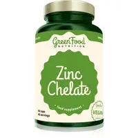 GreenFood Nutrition Zinc Chelate kapsle pro podporu imunitního systému, krásnou pleť a nehty 60 cps