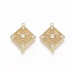 Brass Micro Pave Clear Cubic Zirconia Links