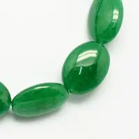 Flat Oval Gemstone Dyed Natural Malaysia Jade Stone Beads Strands