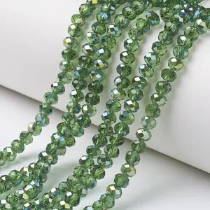 Electroplate Transparent Glass Beads Strands