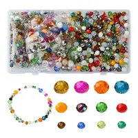 1000Pcs 3 Styles Glass Rondelle Beads