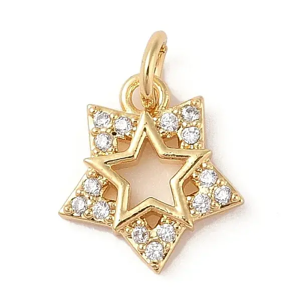 Brass Micro Pave Clear Cubic Zirconia Pendants