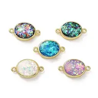 Brass Pendants with Synthetic Opal