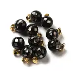 Natural Black Lip Shell Dyed Round Charms
