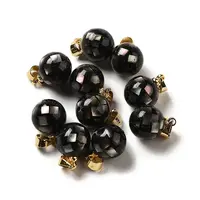 Natural Black Lip Shell Dyed Round Charms