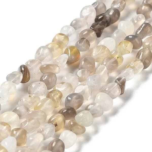 Natural Grey Agate Beads Strands