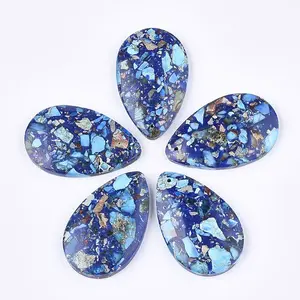 Assembled Synthetic Imperial Jasper and Natural Lapis Lazuli Pendants