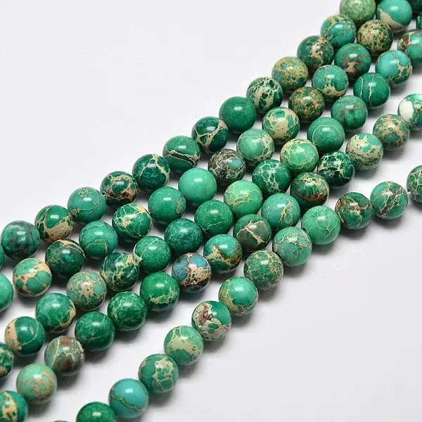 Round Natural Imperial Jasper Beads