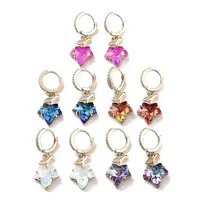 Light Gold Brass Micro Pave Cubic Zirconia Hoop Earrings