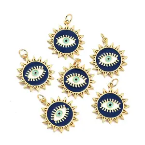 Rack Plating Brass Enamel Pendants