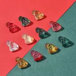 40Pcs Christmas Theme Transparent Glass Beads