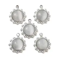 304 Stainless Steel with Cat Eye Pendants