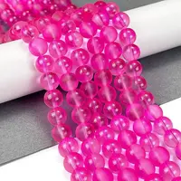 Frosted Transparent Glass Bead Strands