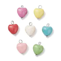 Dyed Synthetic Turquoise Heart Charms