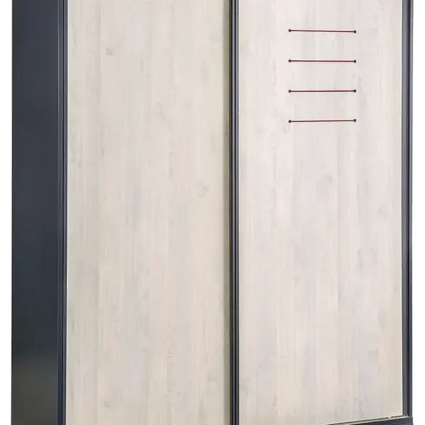 Velká šatní skříň s posuvnými dveřmi lincoln - dub/modrá