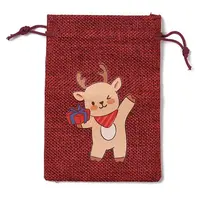 Christmas Theme Jute Cloth Storage Bags