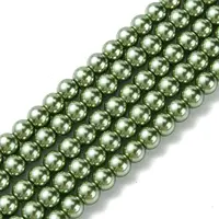 Eco-Friendly Dyed Glass Pearl Bead Strands