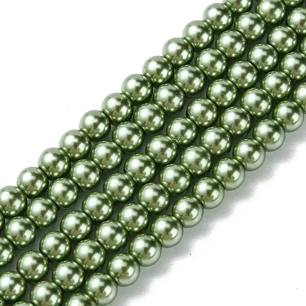 Eco-Friendly Dyed Glass Pearl Bead Strands
