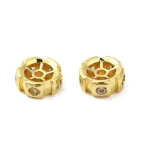 Rack Plating Brass Micro Pave Cubic Zirconia Spacer Beads