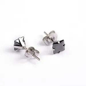 Square Cubic Zirconia Stud Earrings