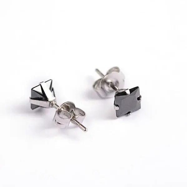 Square Cubic Zirconia Stud Earrings