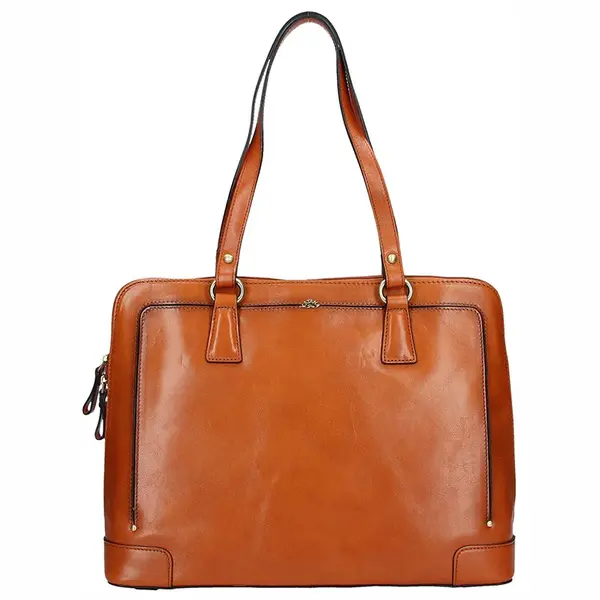 Elegantná dámska kožená kabelka Katana Ulma - hnedá