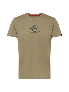 ALPHA INDUSTRIES Tričko  olivová / čierna