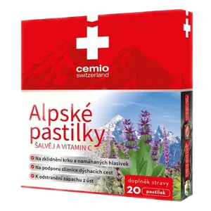 CEMIO Alpské pastilky Šalvěj a vitamin C 20 pastilek