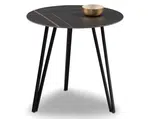 Kulatý stolek Liv, 50 cm, imitace tmavého mramoru