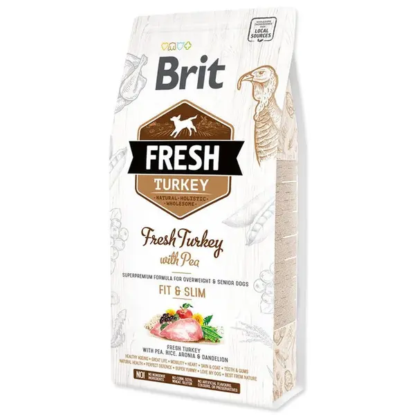 Brit Fresh Turkey & Pea Adult Fit & Slim 2,5 kg | Granule pro psy